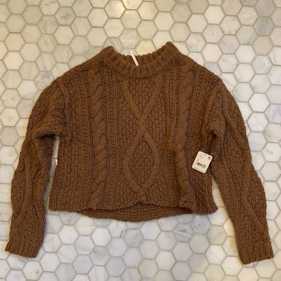 Free People Cutting Edge Cable Pullover size small - Picture 1 of 4